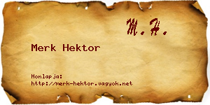 Merk Hektor névjegykártya